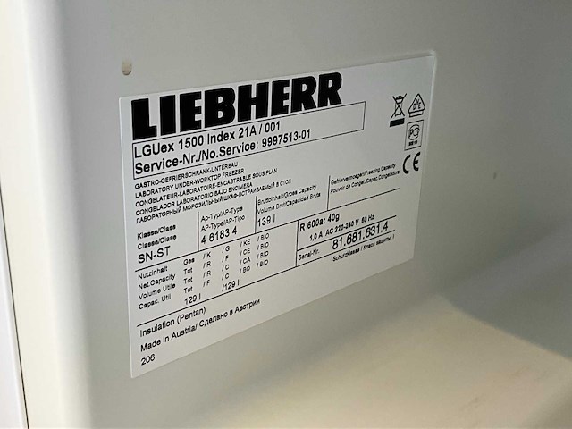 Liebherr lguex 1500 mediline laboratoriumvriezer - afbeelding 5 van  5