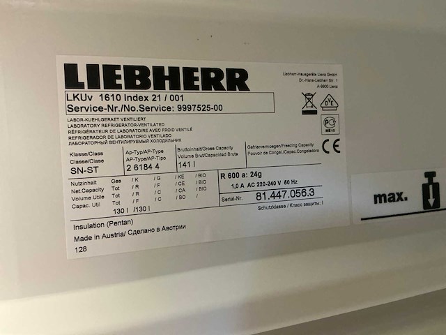 Liebherr lkuv 1610 mediline laboratoriumkoelkast - afbeelding 4 van  6