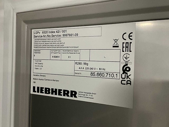 Liebherr mediline lgpv 6520 laboratorium vriezer - afbeelding 6 van  6