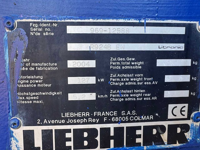 Liebherr r924b ew rupsgraafmachine - afbeelding 13 van  20
