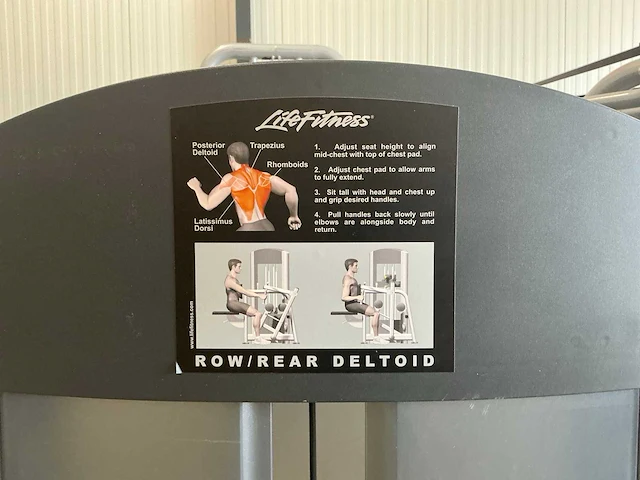 Life fitness row/rear deltoid krachtstation - afbeelding 5 van  7