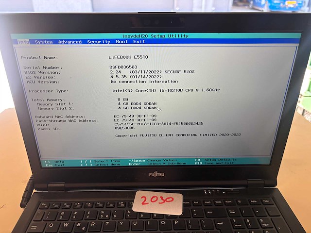 Lifebook e5510 intel(r) core(tm) i5-10210u cpu @ 1.60ghz - afbeelding 1 van  4