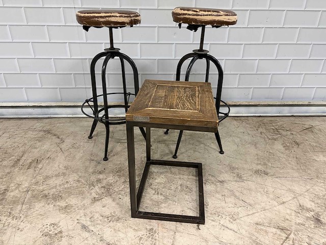 Lifestyle home collection - barkruk met verstelbare zitting en bijzettafel (2x) - afbeelding 6 van  6