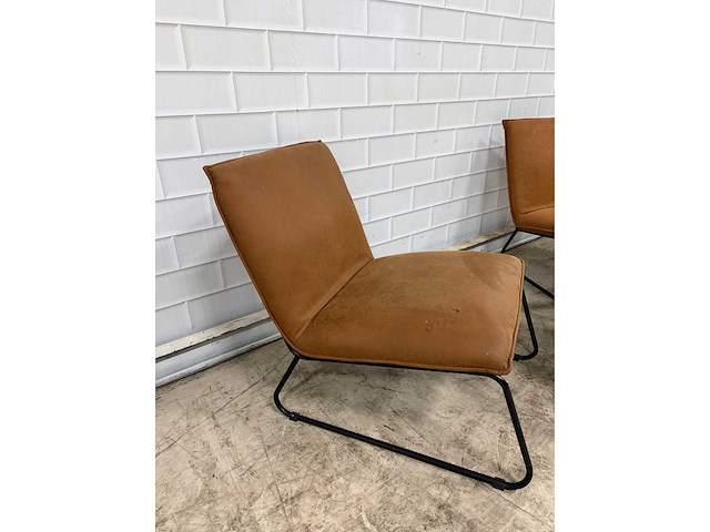Lifestyle home collection - leaterlook fauteuil met bijzettafel (2x) - afbeelding 2 van  4