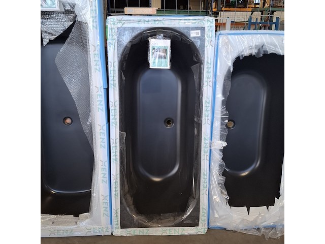 Ligbad, xenz, madeira, mat zwart - afbeelding 1 van  3