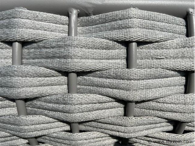 Ligbeddenset 2-delig dark antraciet wicker / light grey kussens - afbeelding 3 van  4