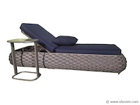 Ligbeddenset 2-delig dark antraciet wicker / light grey kussens - afbeelding 4 van  4