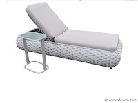 Ligbeddenset 2-delig dark grey wicker / light grey kussens - afbeelding 4 van  5