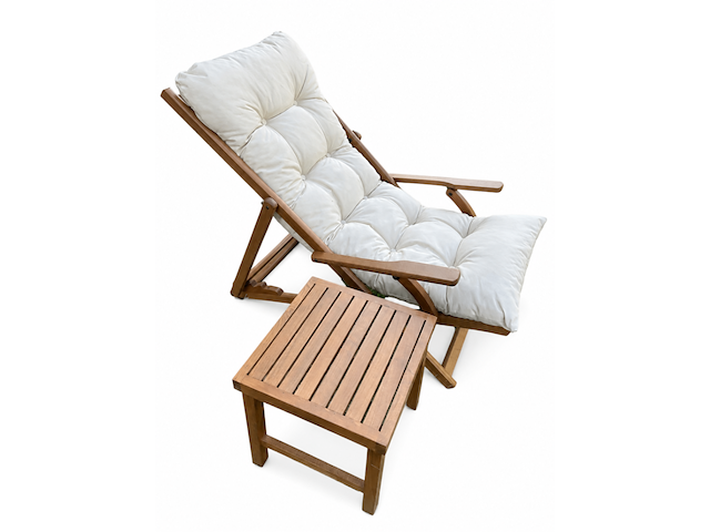 Ligbeddenset, rehi luxe 1pers, crème/wit, walnoot - afbeelding 1 van  3
