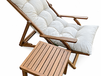 Ligbeddenset, rehi luxe 1pers, crème/wit, walnoot