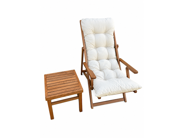 Ligbeddenset, rehi luxe 1pers, crème/wit, walnoot - afbeelding 2 van  3