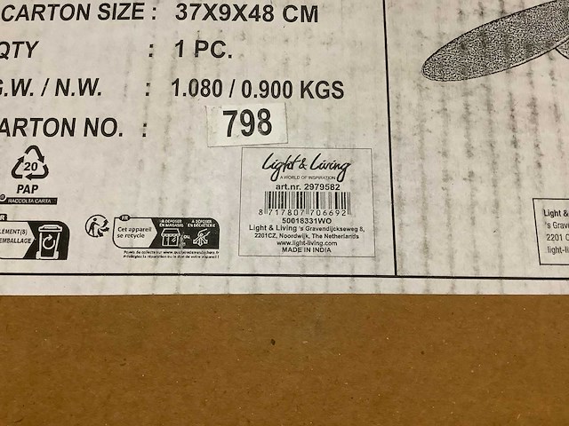 Light & living fyano bloem crème hanglamp - afbeelding 5 van  5