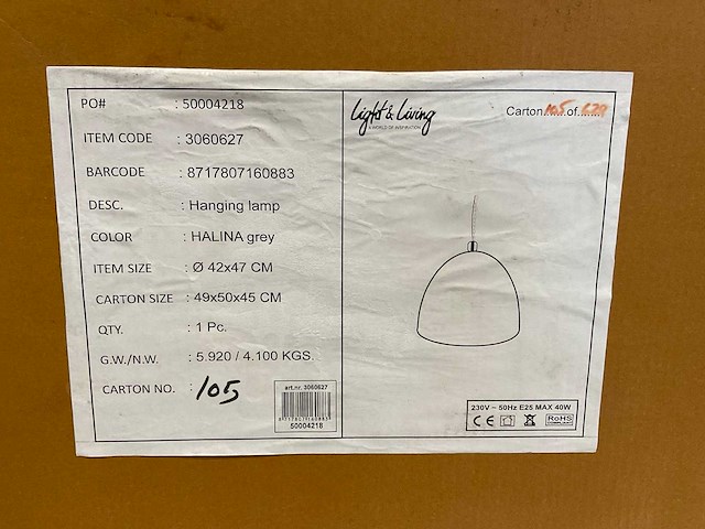 Lights & living hanglamp 42x47 cm (2x) - afbeelding 2 van  3