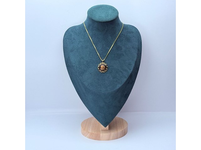 Limoges castel 18kt goldfilled pendant collier - afbeelding 2 van  6