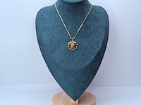 Limoges castel 18kt goldfilled pendant collier - afbeelding 2 van  6