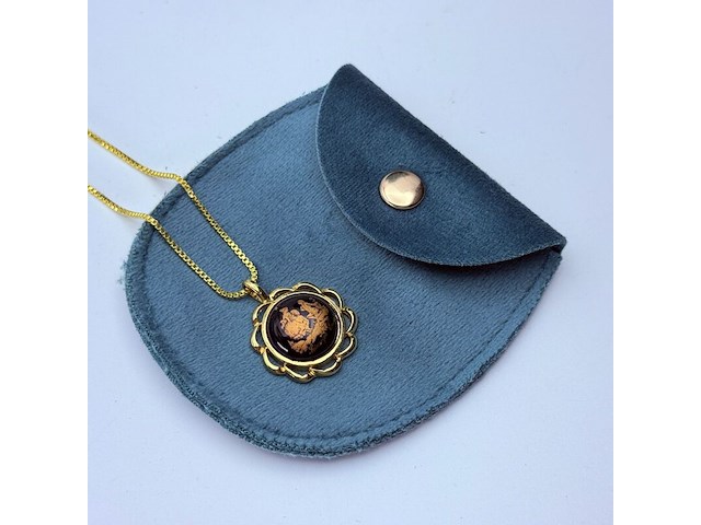 Limoges castel 18kt goldfilled pendant collier - afbeelding 3 van  6