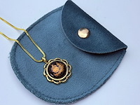 Limoges castel 18kt goldfilled pendant collier - afbeelding 3 van  6