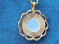 Limoges castel 18kt goldfilled pendant collier - afbeelding 5 van  6
