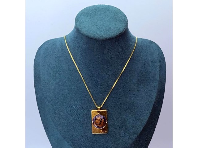 Limoges france ''the proposal'' 18kt goldplated collier - afbeelding 1 van  7