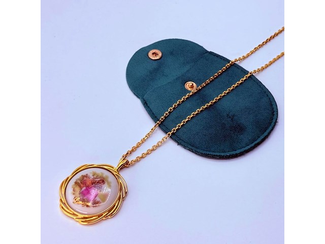 Limoges goldplated pendant collier - afbeelding 1 van  4