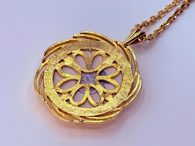 Limoges goldplated pendant collier - afbeelding 3 van  4
