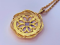 Limoges goldplated pendant collier - afbeelding 3 van  4