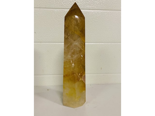 Limoniet/bergkristal obelisk xl - afbeelding 3 van  5