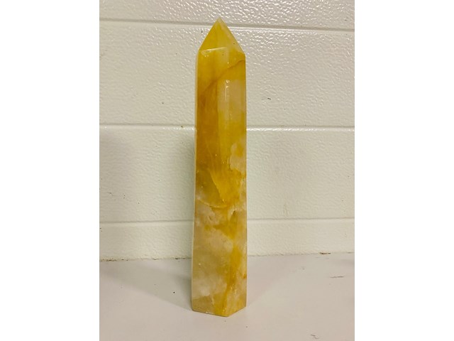 Limoniet/bergkristal obelisk xl - afbeelding 2 van  5
