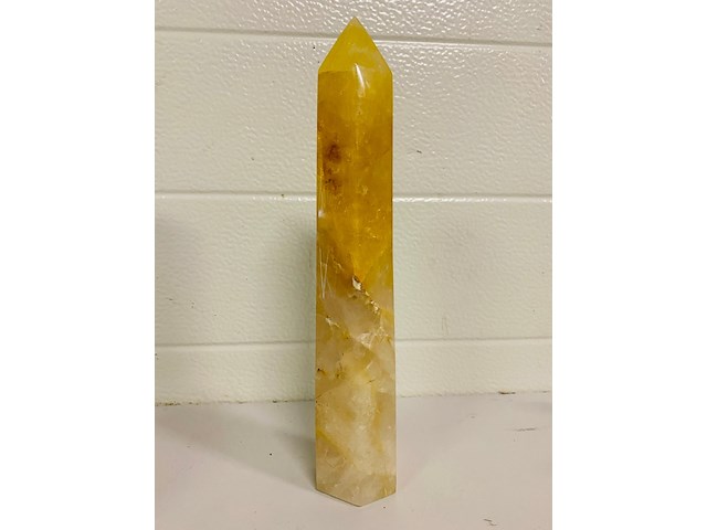 Limoniet/bergkristal obelisk xl - afbeelding 4 van  5