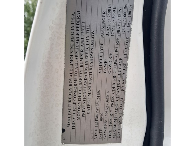 Limousine, lincoln, town car, wit, 2003 - afbeelding 16 van  113