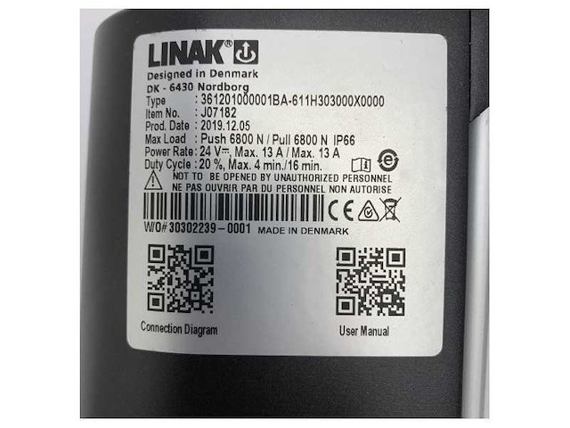 Linak 24v electric linear actuator - 6800n waterproof ip66, durable aluminum housing - j07182 - afbeelding 8 van  11