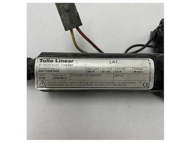 Linak la1 electric actuator 98 mm stroke 24v 3a - 524-17a08-0432 - afbeelding 2 van  4