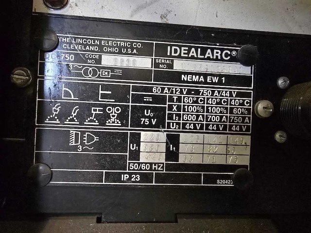 Lincoln electric - dc 750 - tig-lasmachine - afbeelding 7 van  7