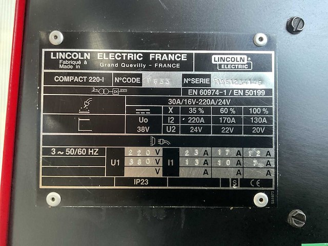 Lincoln electric compact 220-i lasapparaat - afbeelding 6 van  6