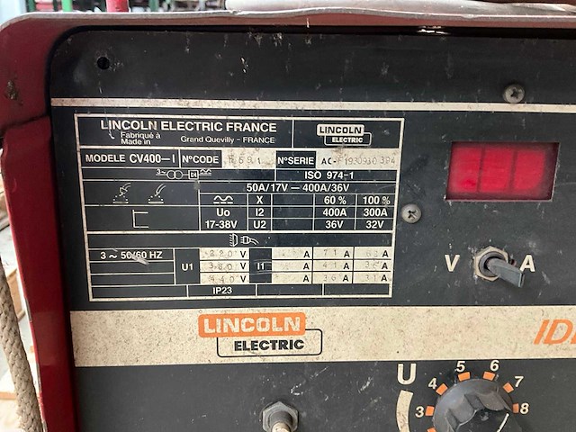 Lincoln electric cv400 stroombron mig lasapparaat - afbeelding 7 van  7