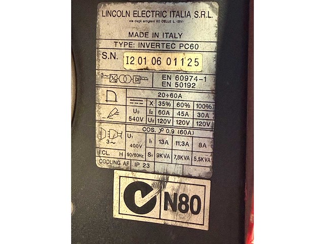 Lincoln electric invertec pc60 plasmasnijmachine - afbeelding 6 van  6