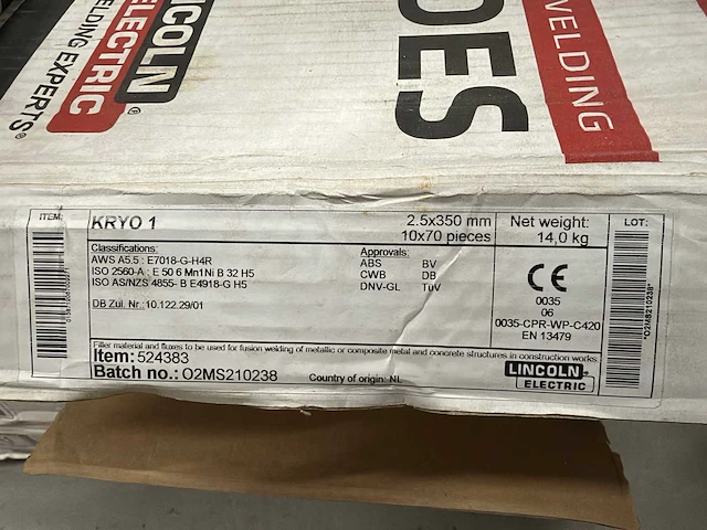 Lincoln electric kryo1 elektrodes - afbeelding 1 van  6