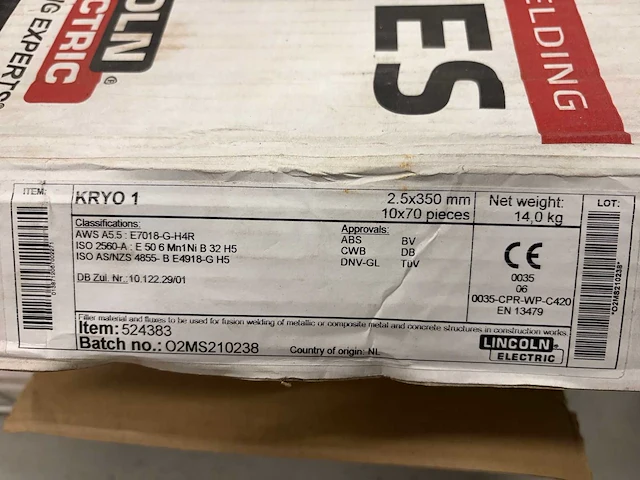 Lincoln electric kryo1 elektrodes - afbeelding 2 van  6