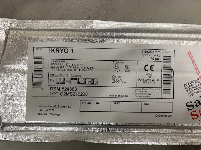 Lincoln electric kryo1 elektrodes - afbeelding 6 van  6