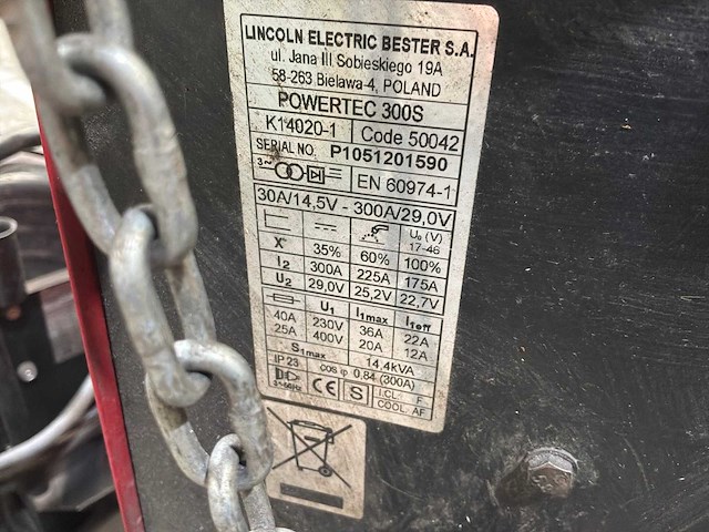 Lincoln electric powertec 300s mig lasapparaat - afbeelding 2 van  9