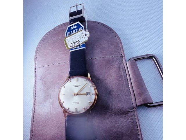 Lincoln ''illinois watch co.'' 14kt gouden herenhorloge - afbeelding 2 van  6