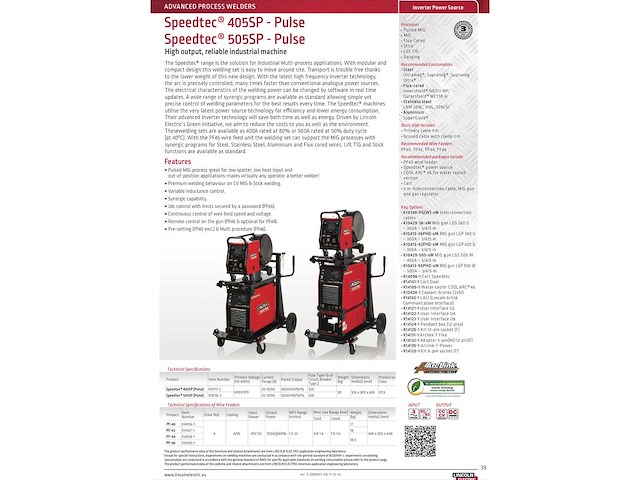 Lincoln speedtec 405 sp mig lasapparaat - afbeelding 14 van  23