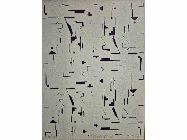 Linda vonk - zeefdruk - 60 x 50 - afbeelding 2 van  2