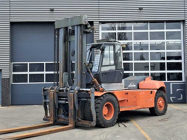 Linde - 2006 - h160d - 16t hefvermogen op 1200mm, 3.7m duplex, vorkversteller, side-shift - vorkheftruck - afbeelding 1 van  10