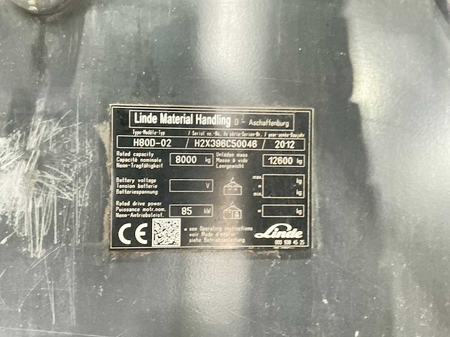 Linde - 2012 - h80d - 4.9m duplex - vorkheftruck - afbeelding 8 van  19