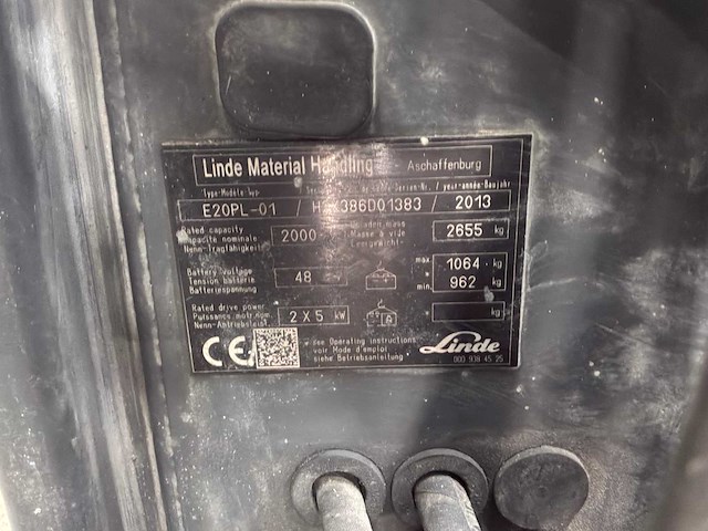 Linde - 2013 - e20pl - vorkheftruck - afbeelding 4 van  19