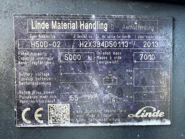 Linde - 2013 - h50d - vorkheftruck - afbeelding 6 van  7