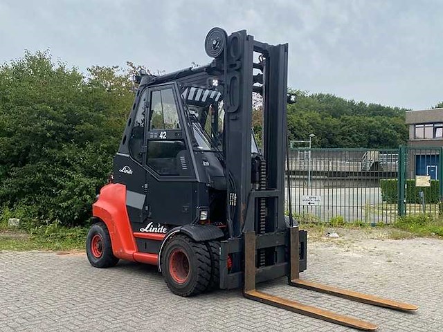 Linde - 2013 - h80d-02/900 - 6.5m triplex, free-lift - vorkheftruck - afbeelding 7 van  12