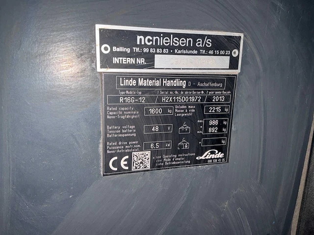 Linde - 2013 - r16g - reach truck - afbeelding 2 van  16