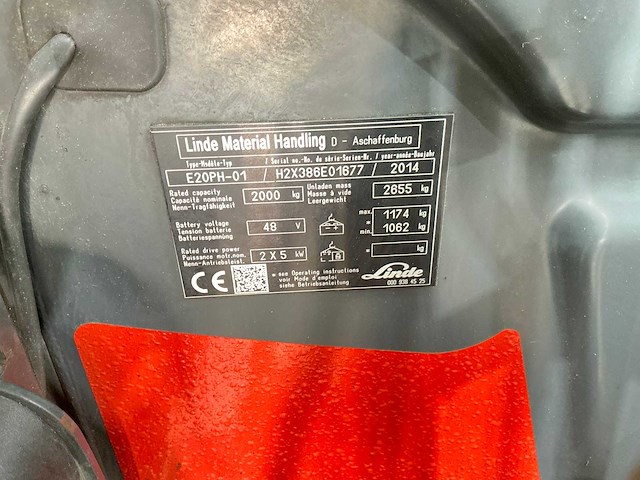 Linde - 2014 - e20ph - vorkheftruck - afbeelding 2 van  15
